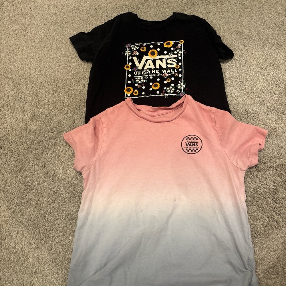Vans Black and Pink Short Sleeve Tees
